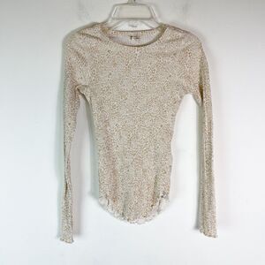 BillaBong NWOT Tan Leopard Print Long Sleeved Top Size S